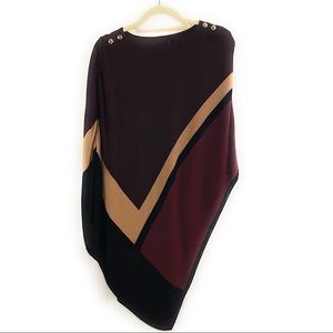 White House Black Market Color Block Poncho